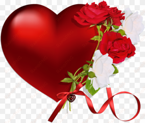 Red Hearts And Roses transparent png image