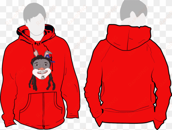 red hoodie beware of the hare - black zipped hoodie template