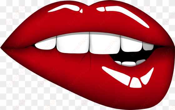 red mouth png clipart image - lip biting cartoon lips