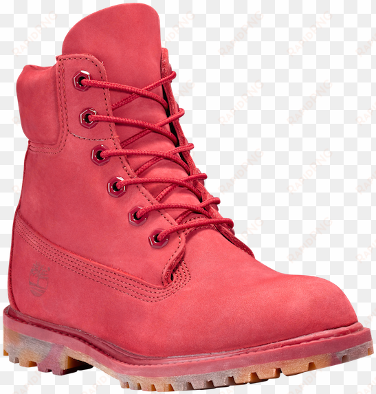 red nubbuck mono with watercolor outsole - timberland womens 6 inch premium boots size 6 in red