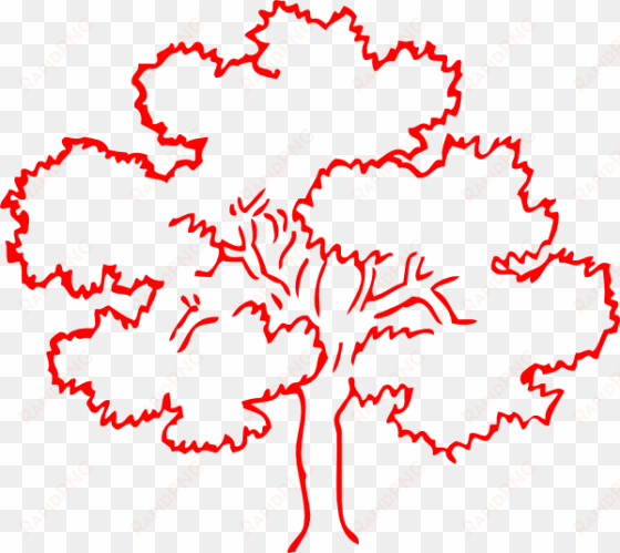 Red Oak Tree Silhouette Clip Art At Vector Clip Art - Clip Art Trees Black And White transparent png image