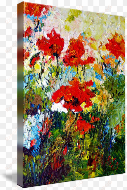 "red poppies provencale oil painting by ginette" - gallery-wrapped canvas art print 24 x 32 entitled red