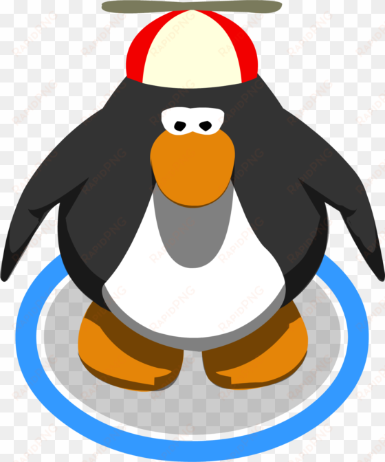 red propeller cap in-game - club penguin helicopter hat