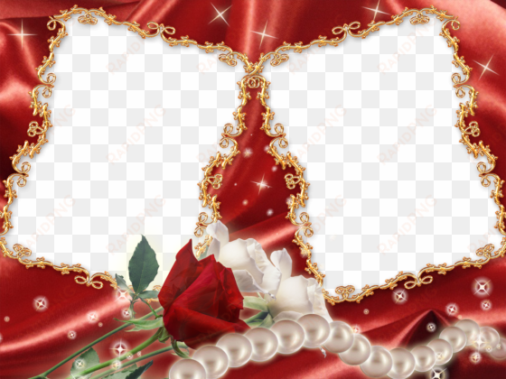 red rose border png - couple photo frame png