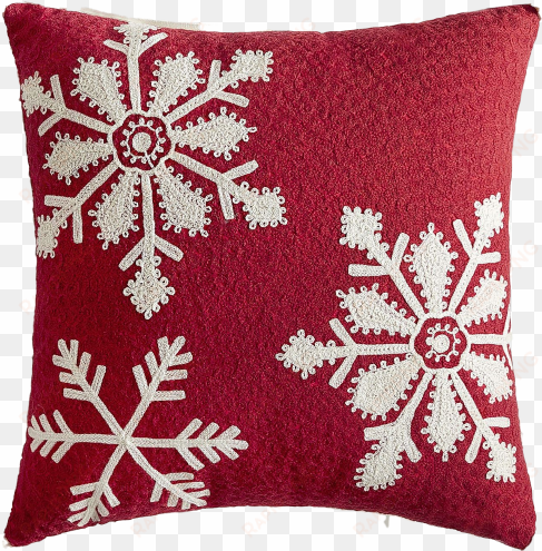 red snowlflake pillow p1 clipped rev - pier 1 imports red chain stitch pillow