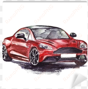 red sport car - watercolor painting