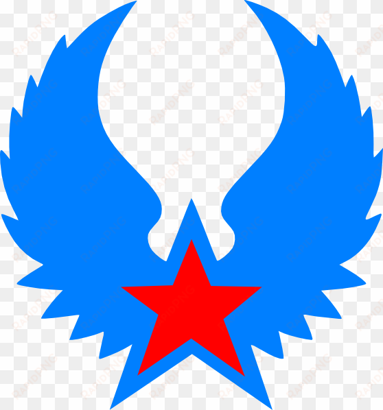 red star blue wings svg clip arts 558 x 598 px