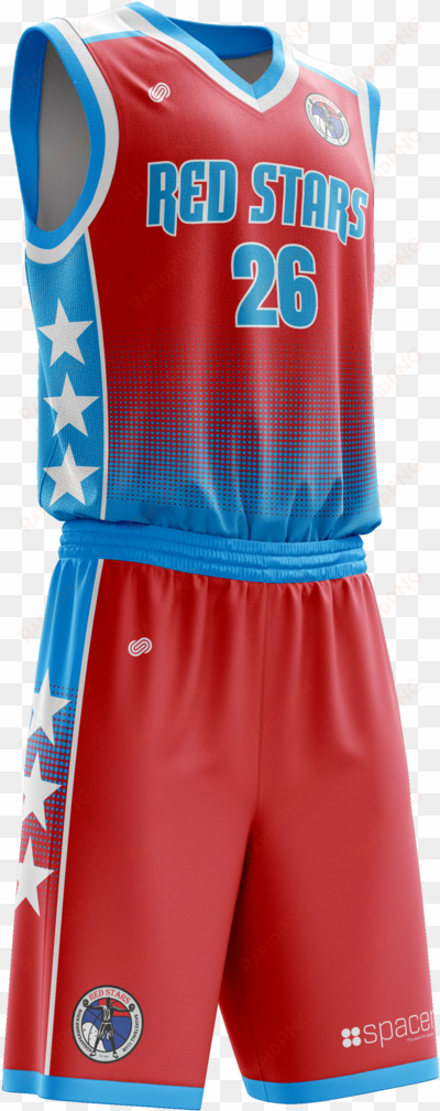 red stars basketball uniform - sports jersey