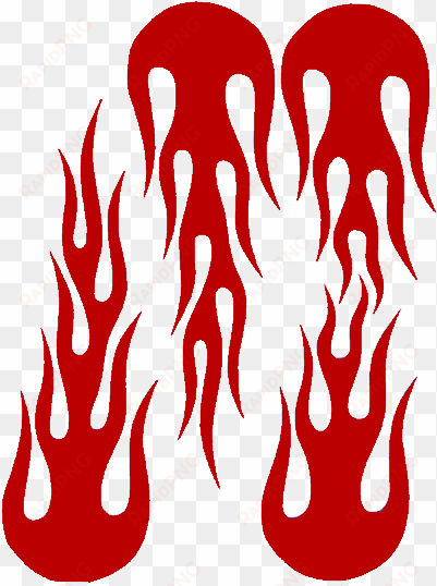 red tall flames 4" x 5 3/8" reflective vinyl - comet flame stencil 48 inch at longest point 10 mil
