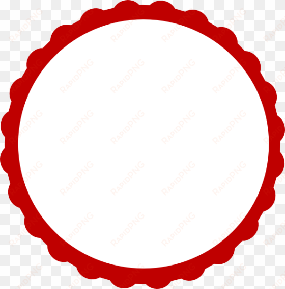 red - transparent scalloped circle vector