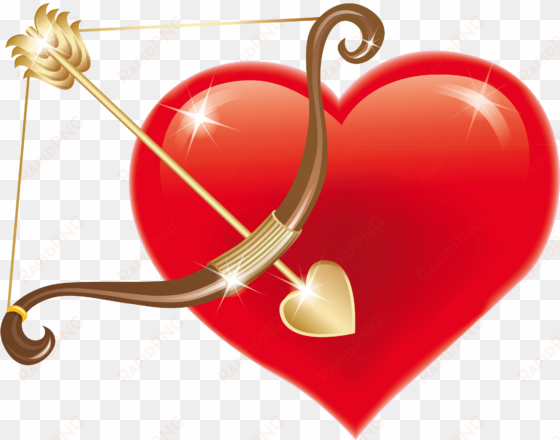 Red With Bow Png Picture Valentines - Cupid Bow And Arrow Clipart transparent png image