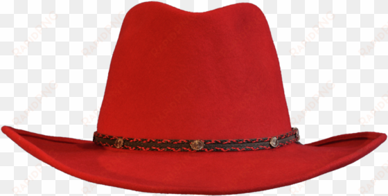 red wool felt cowboy hat - red cowboy hat front