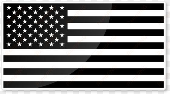 reflective 6" usa black & white flag nighttime visible - flag usa