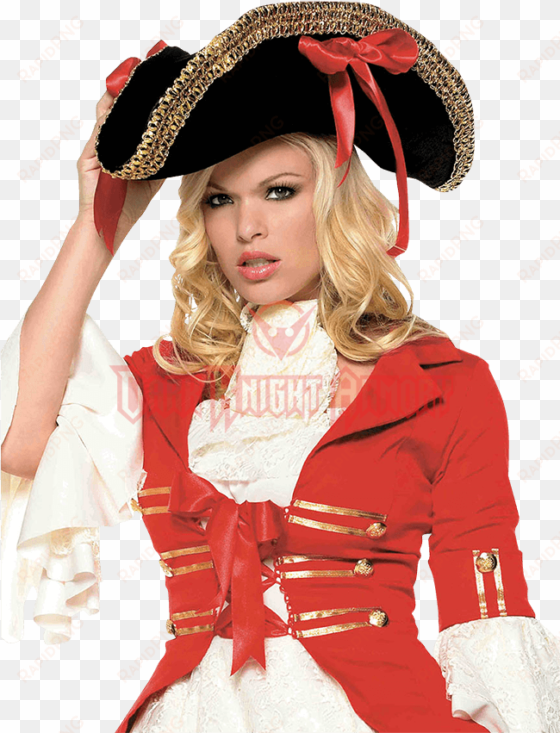 Regal Lady Pirate Hat - Adult Womens Ladies Pirate Hat - Pirates Fancy Dress transparent png image