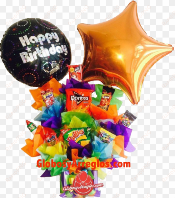 regalo de cumpleaños con globos