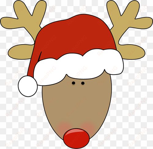 reindeer head with santa hat - reindeer with santa hat