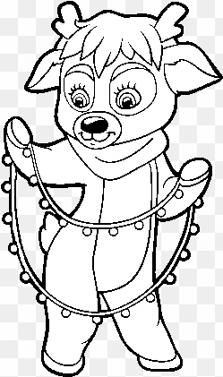 reindeer with christmas lights coloring page - coloring book