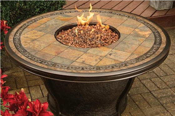 related products - agio 48" round tempe fire pit table