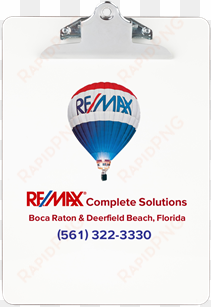 remax logo clipboard - re/max home buyer's survival guide