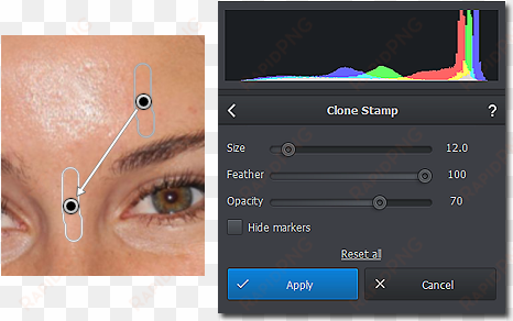 remove glare from nose - portrait