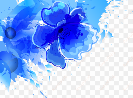 report abuse - blue flower watercolor png