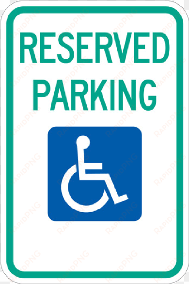 reserved handicap parking sign with symbol - reserved parking (handicapped symbol and left arrow)