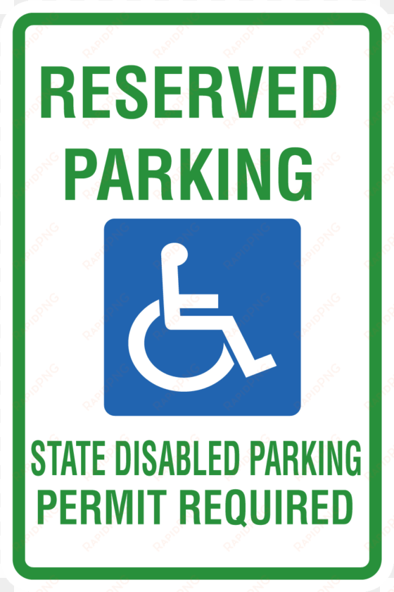 reserved parking permit required - handicapped parking sign