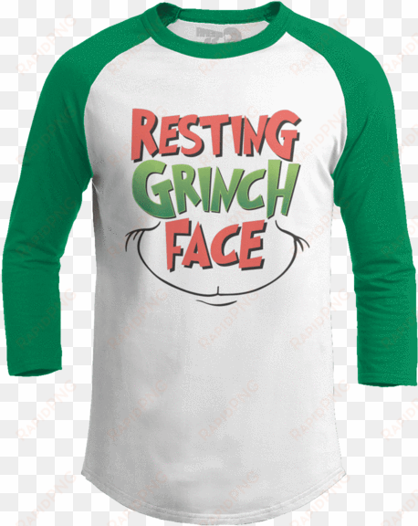 resting grinch face - o.c.d. - raglan / white/red / s