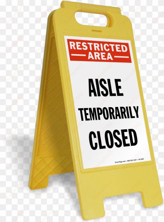 restricted area aisle temporarily closed free-standing - renovations in progress sign