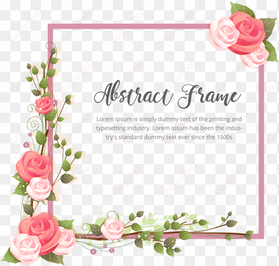 resumen de marco flor rosa con ramas - marco de flores png