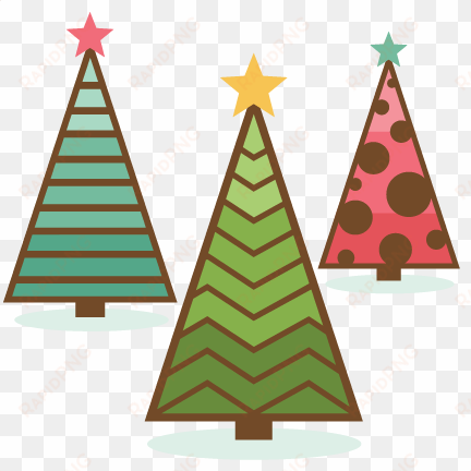 Retro Christmas Trees Svg Cutting Files For Scrapbooking - Retro Christmas Tree Png transparent png image
