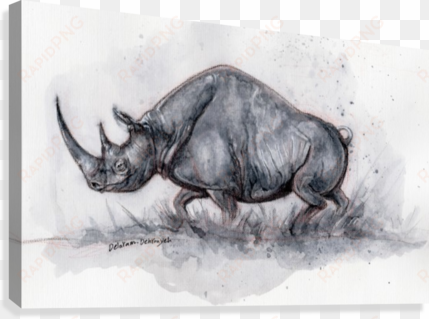 rhino ink painting canvas print - printing