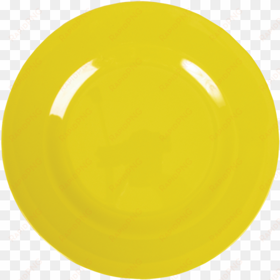 rice melamine yellow dinner plate - circle