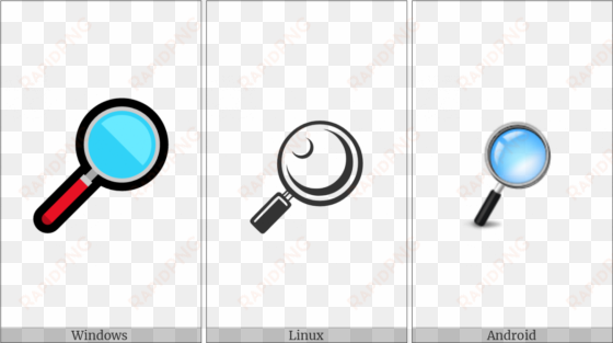 right-pointing magnifying glass on various operating - magnifying glass