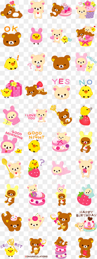 rilakkuma sweets - kawaii transparent line stickers