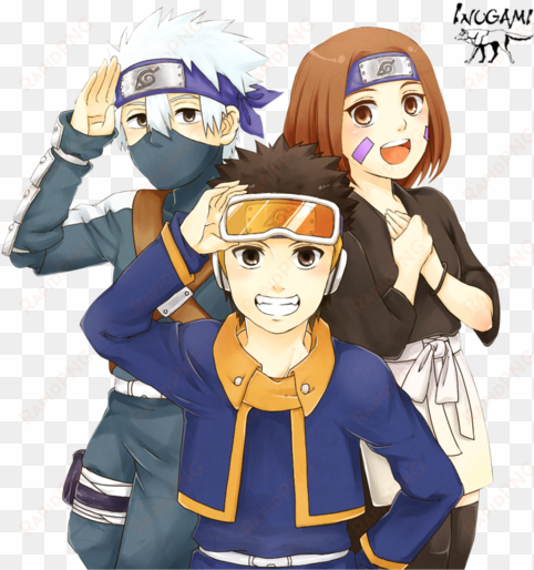 rin, kakashi, and obito image - obito rin and kakashi