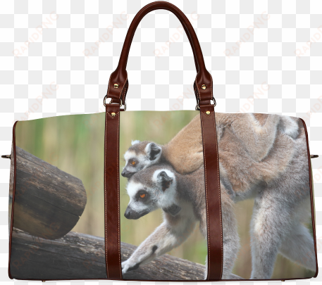ring-tailed lemur catta katta mother and baby waterproof - small bags for girls for travel