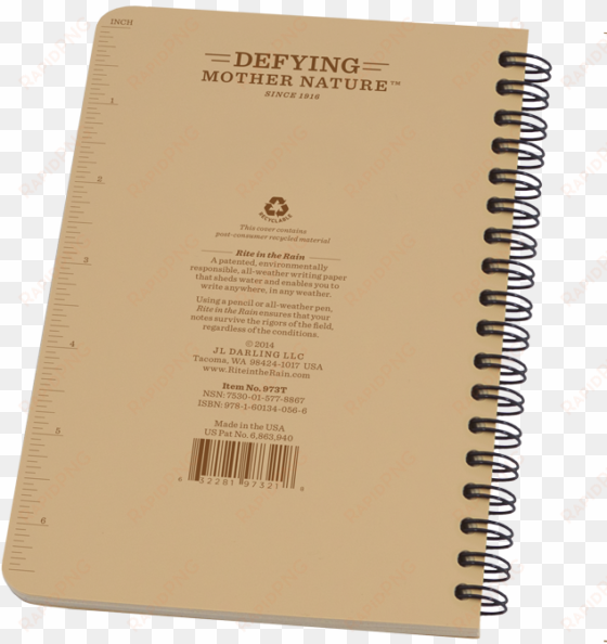 rite in the rain spiral notebook - jl darling - 973t - spiral notebook, universal, 4-5/8