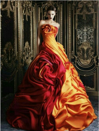 robe dior - red and yellow wedding dress