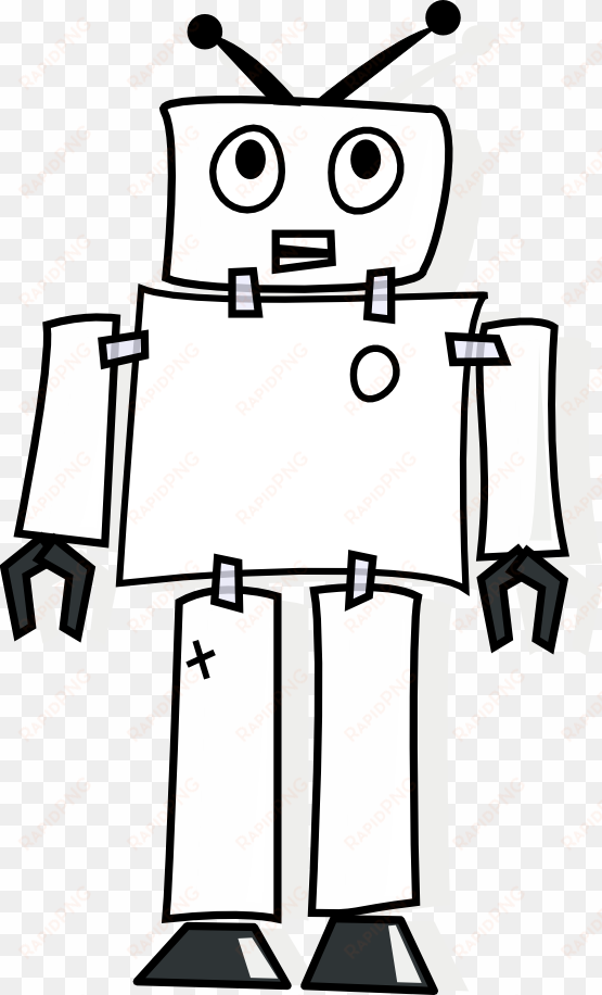robot clipart halloween - robot png black and white