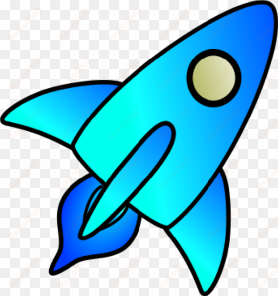 rocket clipart - blue space rocket cartoon