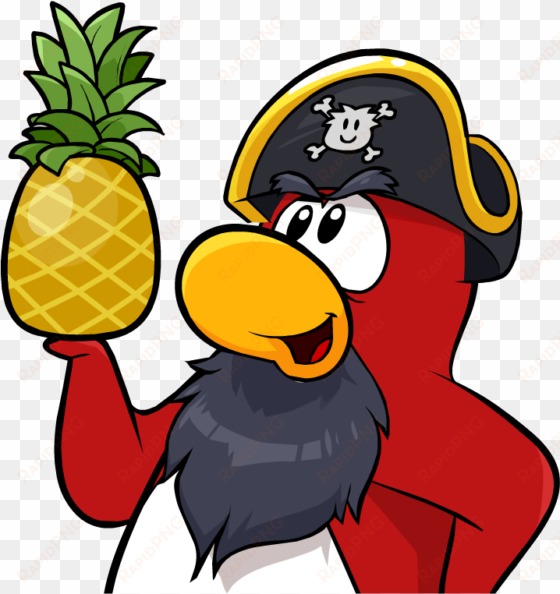 rockhopper holding pineapple - penguin holding a pineapple