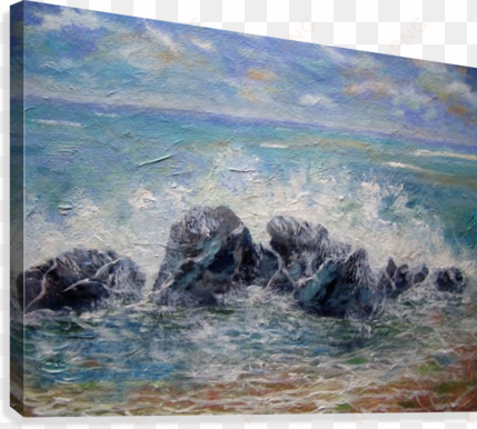 rocky splash lise champagne canvas print - painting