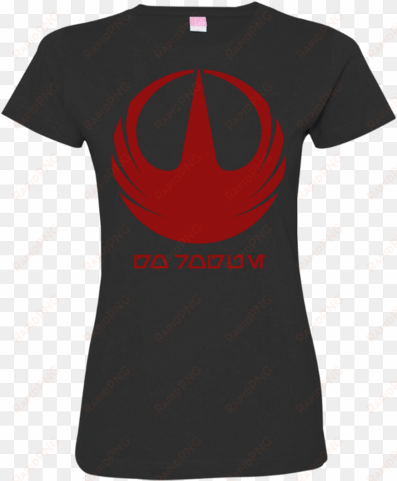 rogue one red logo ladies custom fine jersey t-shirt - t-shirt