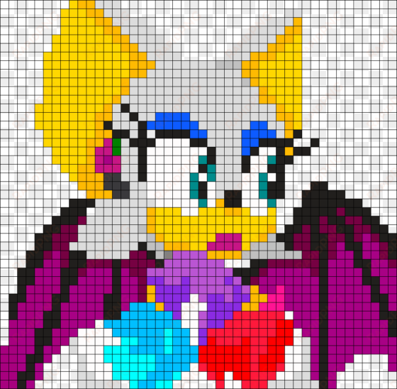 rogue the bat from sonic adventure 2 perler bead pattern - sonic 2 perle bead