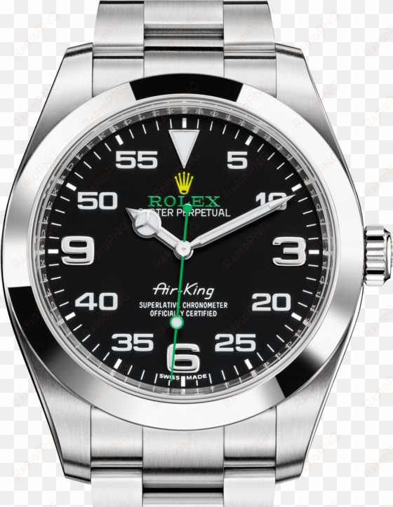 Rolex Air King 116900 Black Dial Zoomed - Rolex Air-king transparent png image