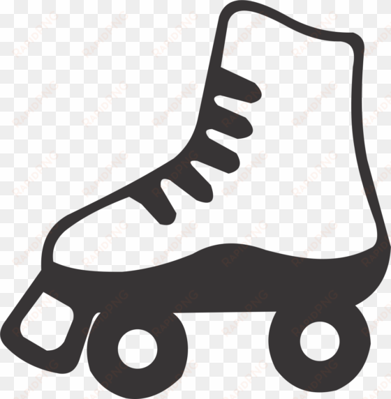 roller skate - black and white roller skate clip art