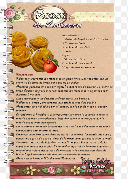 rosas de manzana - receta escrita en frances