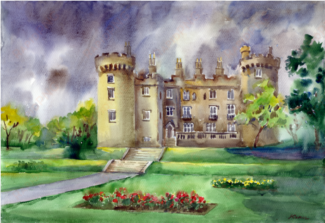 rose garden" original watercolour - kilkenny