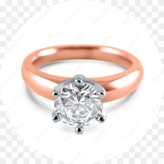 rose gold 6 prong tulip head forever one engagement